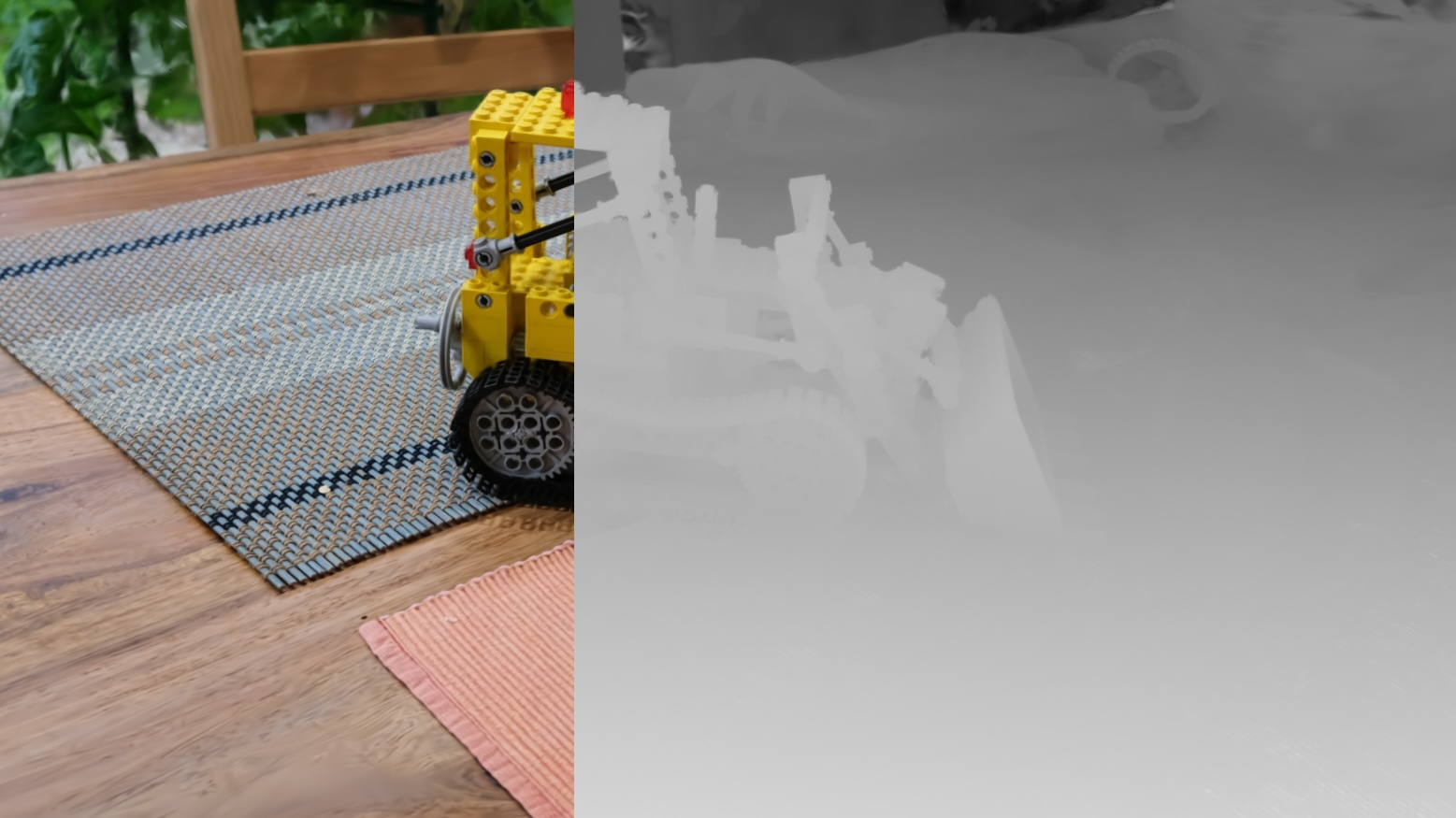 RGB vs extracted depth from 3DGS